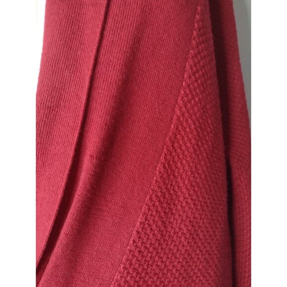 J Jill Waffle Knit Cardigan Sweater Size M Soft Preppy Business Holiday Tie - Picture 3 of 8